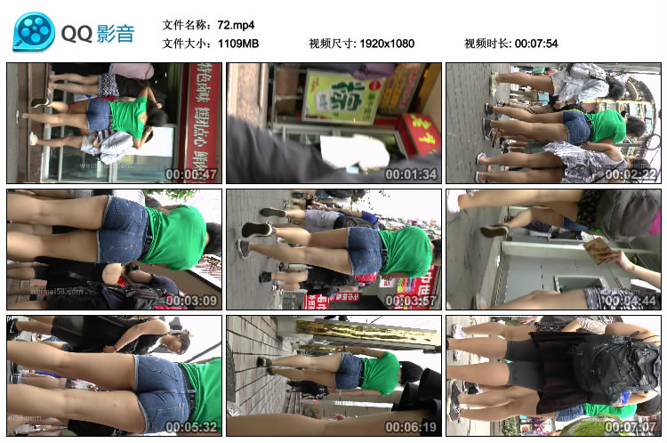 精选街拍视频 No.442 渺小作品 紧身兰牛绿Ｔ恤短发MM [1V-1.08GB]
