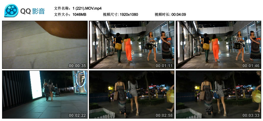 精选街拍视频 No.1309 街拍黑白条纹短连衣裙美女 [1.02GB]