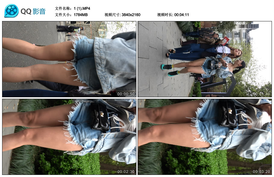 精选街拍视频 No.1958 超短高腰热裤牛仔外套大美女 [1.74GB]