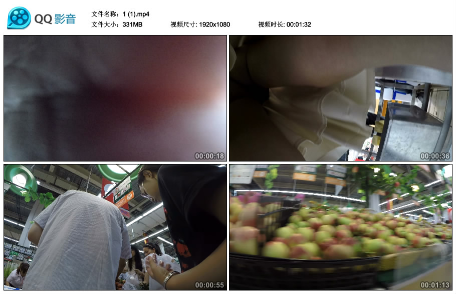 精选街拍视频 No.2063 隐喻大师作品 - 无内眼镜妹 [331MB]