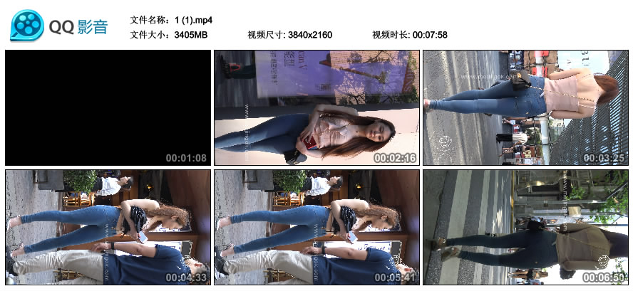 精选街拍视频 No.2261 极品蜜桃臀紧身蓝牛高颜值大美女 [3.32GB]