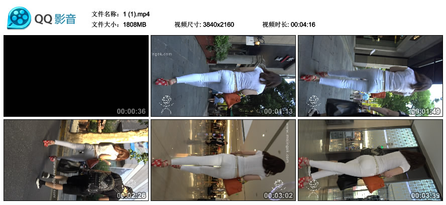 精选街拍视频 No.2278 性感美胸大长腿紧身白裤美少妇 [1.76GB]