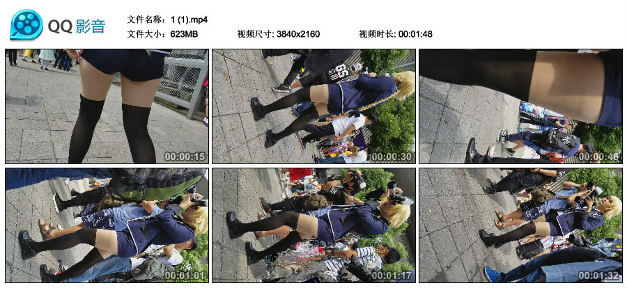 精选街拍视频 No.2372 二次元美少女极品肉丝袜美腿 [623MB]
