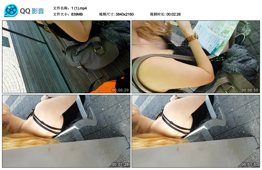 精选街拍视频 No.2662 丰满暴露俄罗斯美女在等车 [839MB]