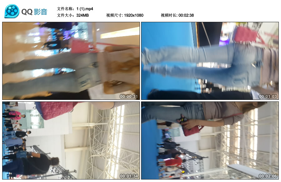 精选街拍视频 No.2791 超紧身蓝牛性感美女 [324MB]