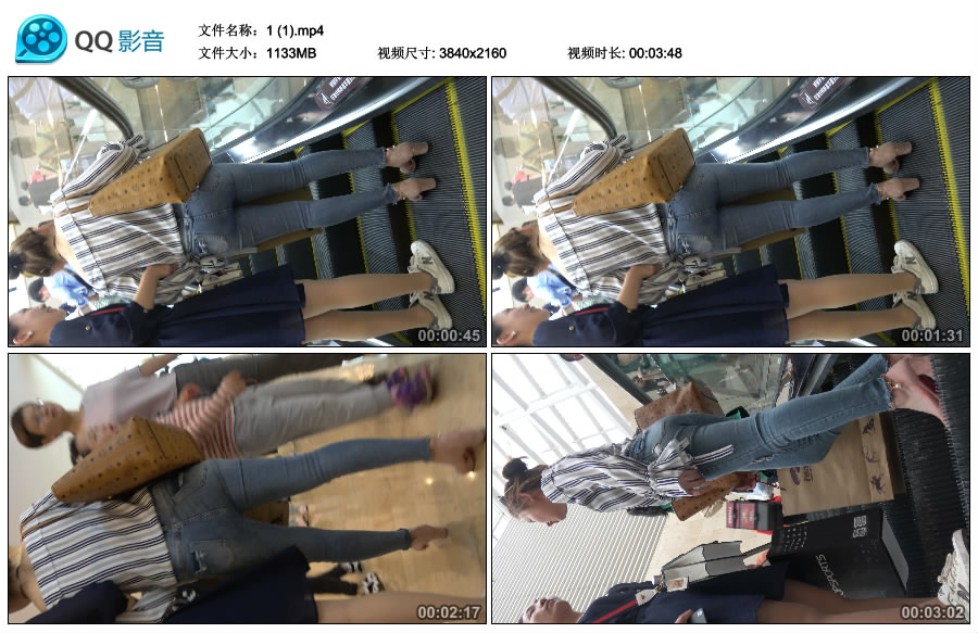 精选街拍视频 No.3111 超紧身牛仔高跟女跟闺蜜 [1.10GB]