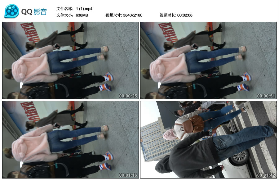 精选街拍视频 No.3112 跟拍紧身蓝牛学生妹 [638MB]
