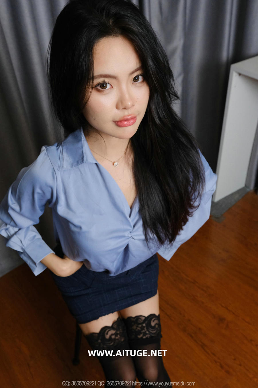 IESS异思趣向 - 模特：兔兔《蓝衣半筒袜》[86P-118MB]