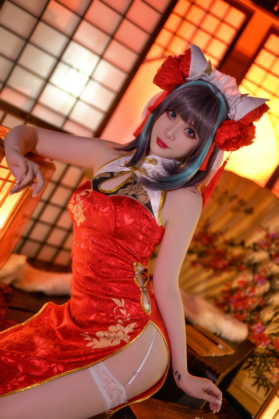 Zyra秋 - 碧蓝航线 柴郡 红旗袍 [20P-176MB]